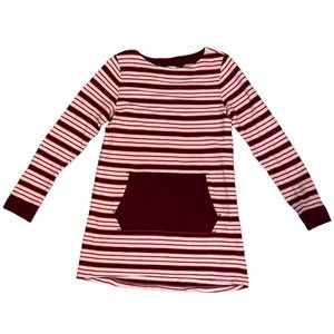 Lands' End Striped Sweater Dress Maroon/Pink Size 14